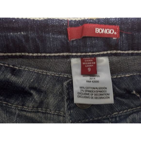 Vtg BONGO Shorts Womens 9 Blue Denim Distressed Lace Accent - Picture 4 of 8